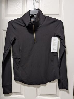 RHONE Women's Course to Court Black 1/4 Zip Active Pullover Size XS NWT
